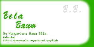bela baum business card
